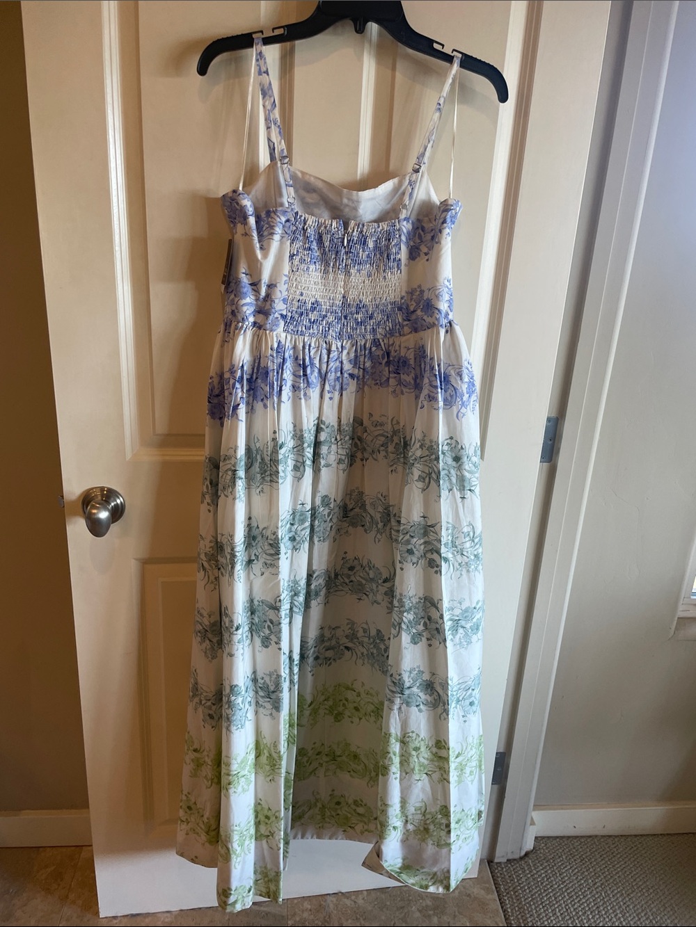 CeCe NWT Blue, Teal, Green and White Striped Floral Cotton Dress - Picture 11 of 11